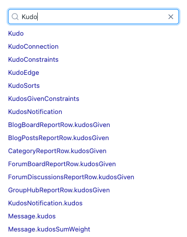 GraphQL search results