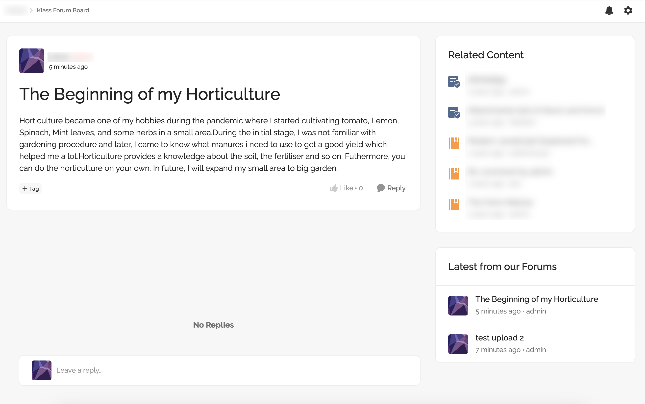 Verification for the Forum Message in UI