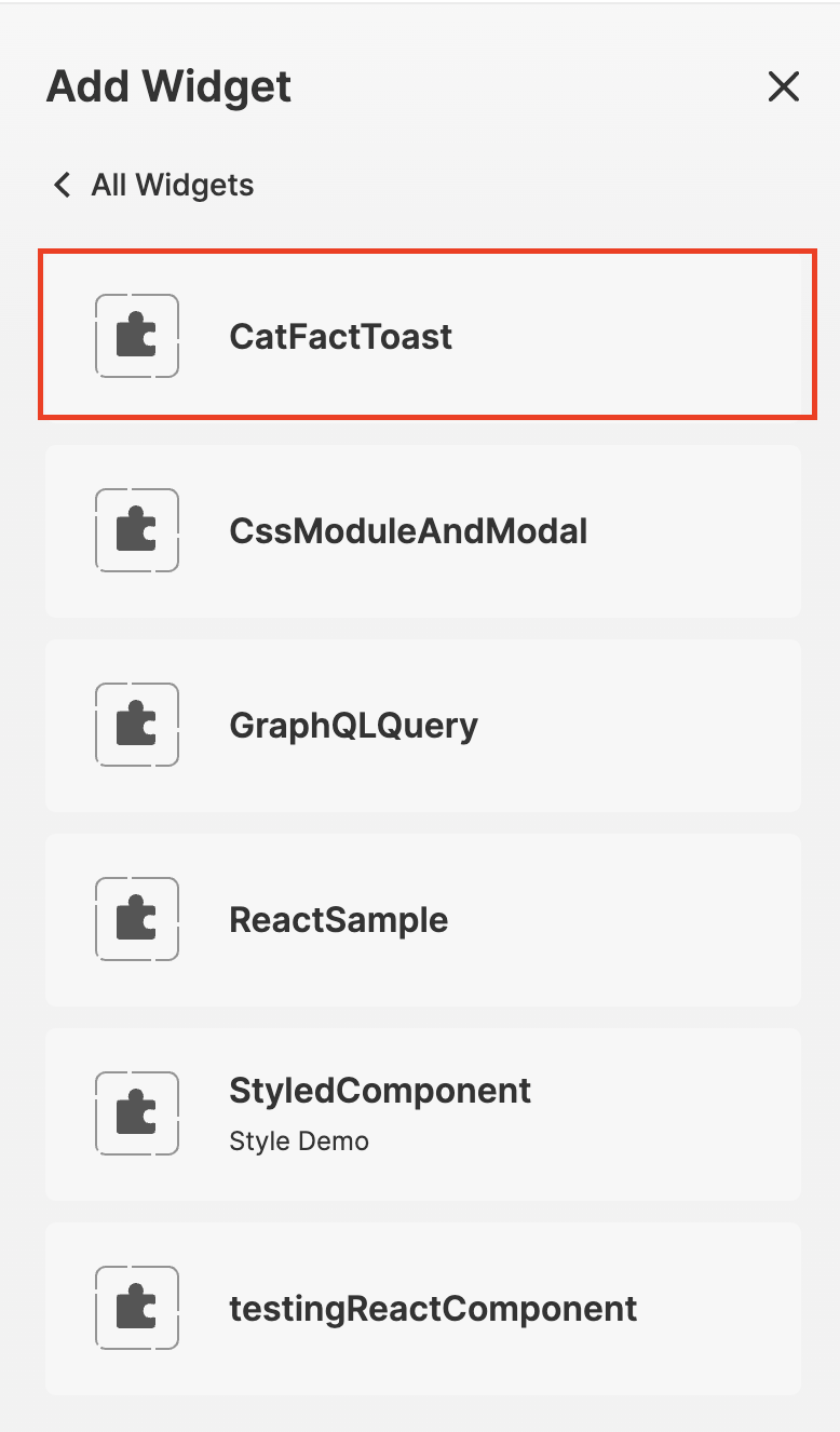 Add Widget